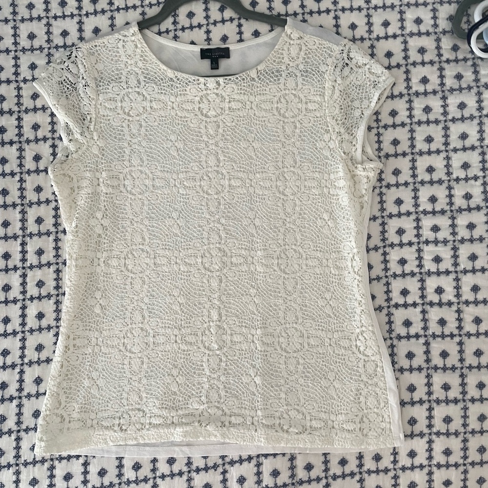 Limited size large off white lace top